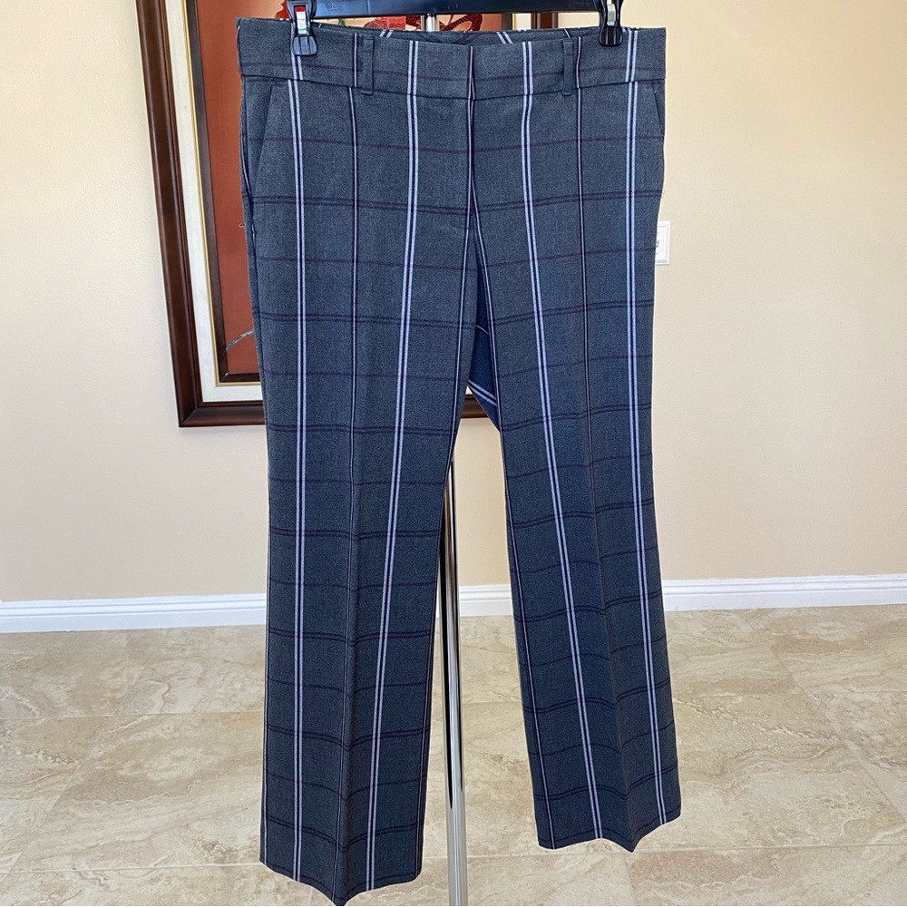 LOFT Women’s Gray Plaid Trousers